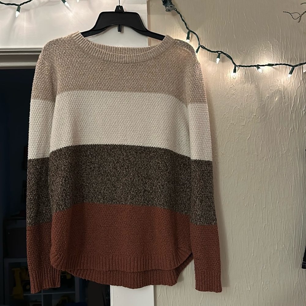 Pink Clover tri colored sweater